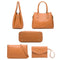 Large Capacity 3-In-1 Diagonal Handbags In Pink Pu Leather