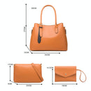 Large Capacity 3-In-1 Diagonal Handbags In Pink Pu Leather