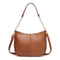 Adjustable Leather Crossbody Bag Large Capacity - Brown
