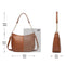 Adjustable Leather Crossbody Bag Large Capacity - Brown