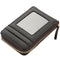 Multi Slot Short Card Holder With Zipper Coin Purse Pu Leather - Coffee