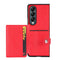 Litchi Pattern Single Button Card Holder Phone Case - Black