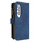 For Samsung Galaxy Z Fold4 5G Leather Zip Wallet With Rhombus Texture - Blue