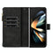 For Samsung Galaxy Z Fold4 5G Leather Zip Wallet With Rhombus Texture - Blue