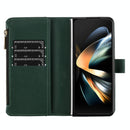 For Samsung Galaxy Z Fold4 5G Litchi Texture Zip Wallet - Purple
