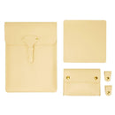 3-in-1 Waterproof Leather Laptop Liner Bag - 14 Inches - Apricot