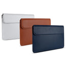 Leather Laptop Liner Bag - 14.1-15.4 Inches With Stand Function - Cowhide Yellow With Bag