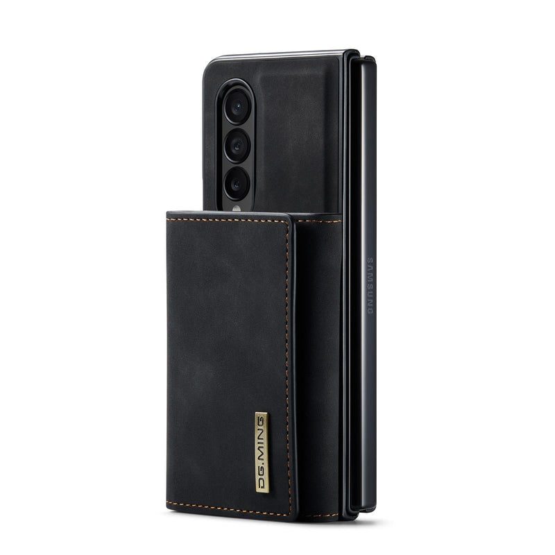For Samsung Galaxy Z Fold4 5G Wallet Case - 3 Fold Multi Card Holder - Black