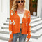 Autumn And Winter Female Knitted Cardigan College Style Sweater Jacket - Orange - Xl