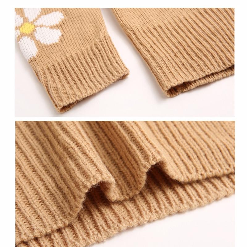 Autumn And Winter Female Knitted Cardigan College Style Sweater Jacket - Orange - Xl
