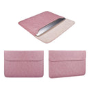 13.3 Inch Laptop Inner Bag with Magnetic Buckle and Small Bag - Pink Leather