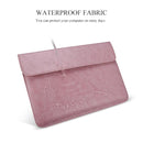 13.3 Inch Laptop Inner Bag with Magnetic Buckle and Small Bag - Pink Leather