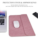 13.3 Inch Laptop Inner Bag with Magnetic Buckle and Small Bag - Pink Leather