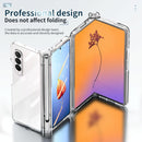 For Samsung Galaxy Z Fold4 5G Full Body Phone Case with Integrated Hinge and Pen Slot - Transparent