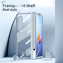 For Samsung Galaxy Z Fold4 5G Full Body Phone Case with Integrated Hinge and Pen Slot - Transparent