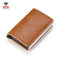 Automatic Rfid Blocking Card Holder with Coin Pocket - Brown