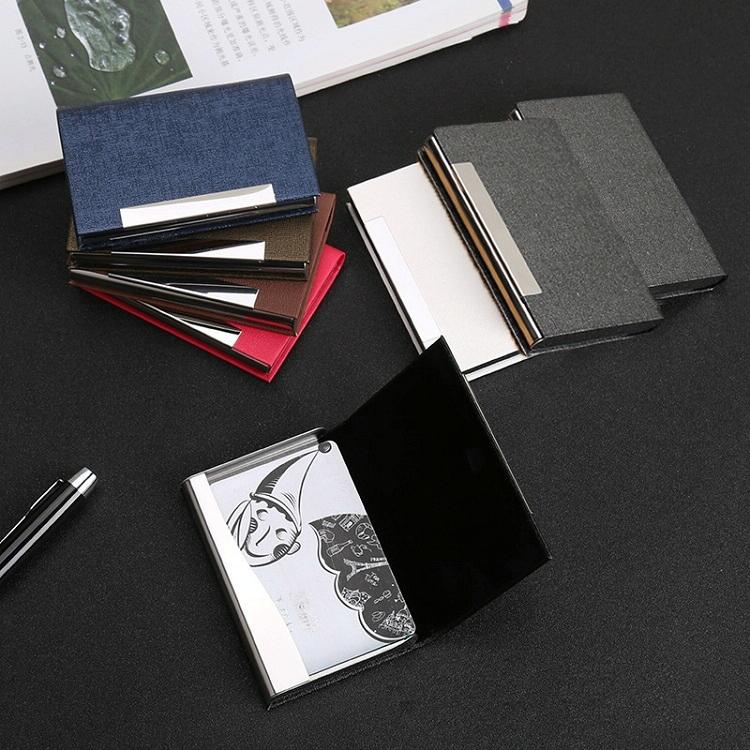 Stainless Steel Card Holder Sleek Business Accessory - Gray