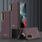 For Samsung Galaxy Z Fold4 5G Electroplating Lens Frame Case - Ultra Thin - Brown