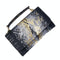 Versatile Lady Crossbody Wrist Bag - Multi-functional - Big Snake Pattern Nude Pink