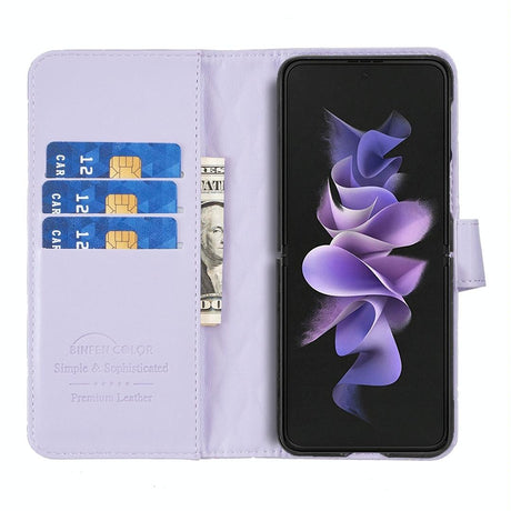 For Samsung Galaxy Z Fold4 5G Samsung Fold 4 Diamond Lattice Wallet Case - Sleek And Stylish - Blue