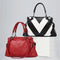 Soft Leather Geometric Handbag - Colourblock - Rubber Pink