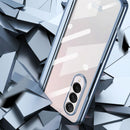 For Samsung Galaxy Z Fold4 5G Samsung Fold 4 Full Body Hinge Case - Electroplated - Transparent