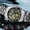 Waterproof Luminous Quartz Watch with Multifunctional Design - White Steel Black Surface