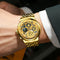 Waterproof Luminous Quartz Watch with Multifunctional Design - White Steel Black Surface