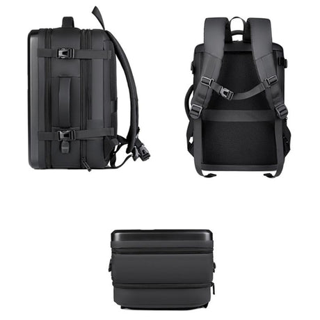 Waterproof Expandable Hard Shell Backpack with Usb Charging - Large Capacity Black - 162 Light Gray