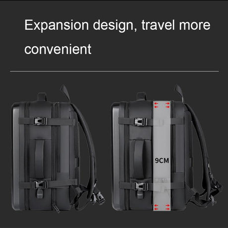 Waterproof Expandable Hard Shell Backpack with Usb Charging - Large Capacity Black - 162 Light Gray