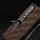 For Samsung Galaxy Z Fold4 5G Carbon Fiber Phone Case With Holder - Green