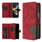 For Samsung Galaxy Z Fold4 5G Leather Zip Wallet With Rhombus Texture - Red