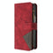 For Samsung Galaxy Z Fold4 5G Leather Zip Wallet With Rhombus Texture - Red