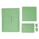 3-in-1 Waterproof Leather Laptop Liner Bag - 14 Inches - Avocado Green
