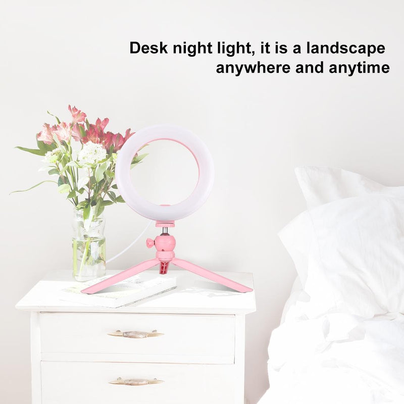 7.9 Led Ring Light With Tripod And Phone Clamp - 3 Modes Dimmable Dual Colour Temperature