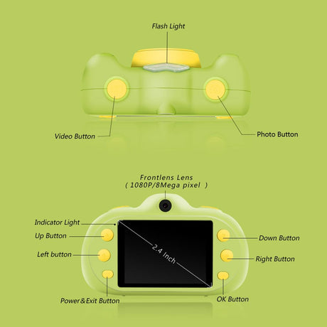 8Mp Dual-Lens Children Camera With 2.4 Screen Supports 32Gb Tf Card