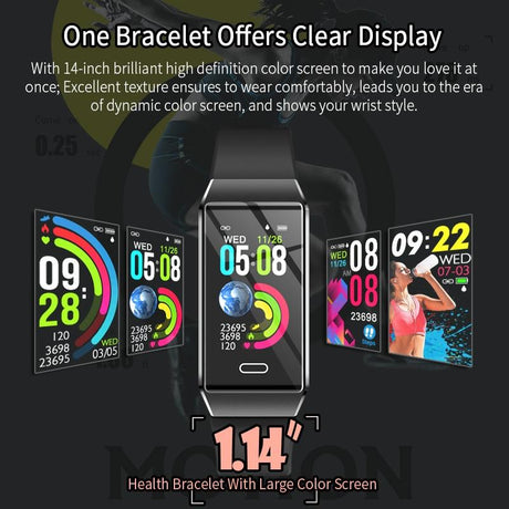 Waterproof Smart Bracelet With Tft Screen - 6 Inches - Pink