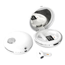 Wireless Hifi Stereo Earphones with Charging Case and Make-up Mirror - Pink