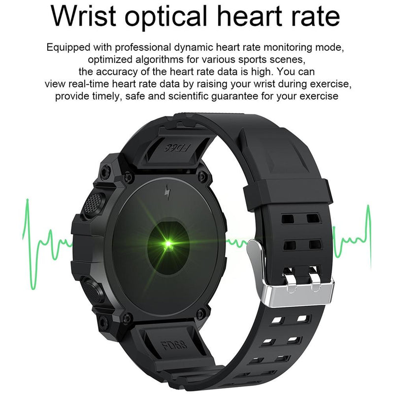 1.3 Inch Colour Round Screen Sport Smart Watch Support Heart Rate / Multi-Sports Mode - Green