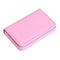 Stainless Steel Magnetic Business Card Holder Pu Leather Case - Pink