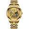 Waterproof Luminous Quartz Watch with Multifunctional Design - Inter-Gold White Surface