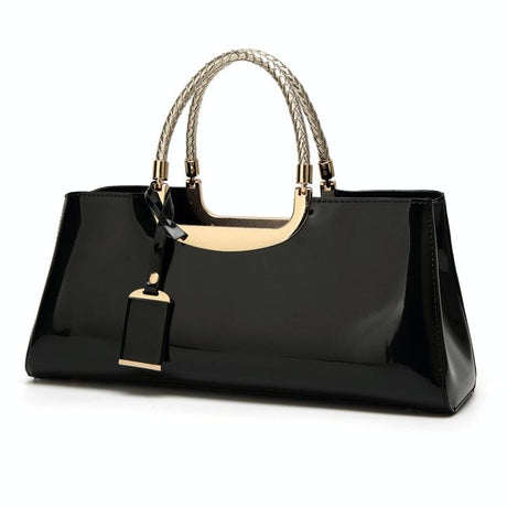 Patent Leather Shoulder Bag For Women - Glue Closure - Pink