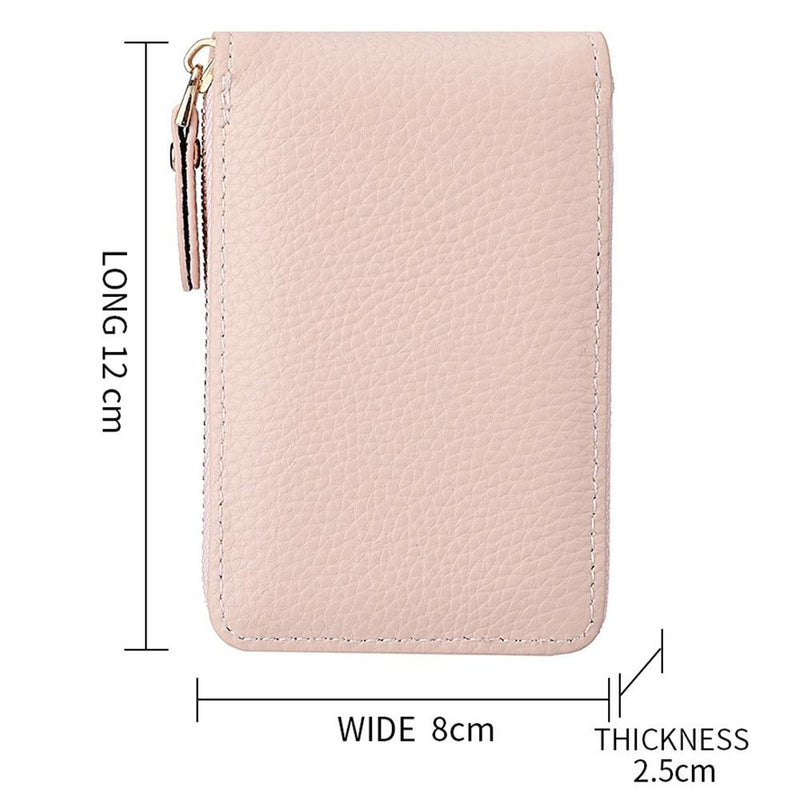 Multi Slot Short Card Holder With Zipper Coin Purse Pu Leather - Grey