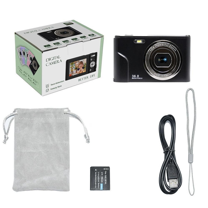 36Mp 2.7K Full Hd Digital Camera With 16X Zoom For Children - 2.4 Inch Screen