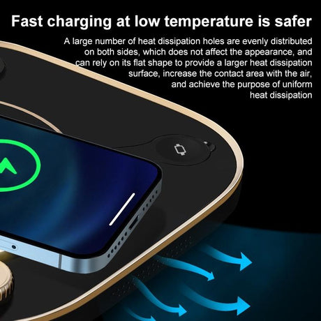 15W 3 In 1 Wireless Charger & Table Lamp - Green