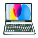 2022 Ipad 10.9 Bluetooth Keyboard Leather Case With Pen Slot - Lambskin Texture - Green