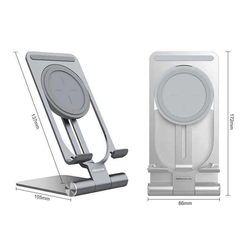 15W Foldable Wireless Charger & Phone Holder - Dark Gray