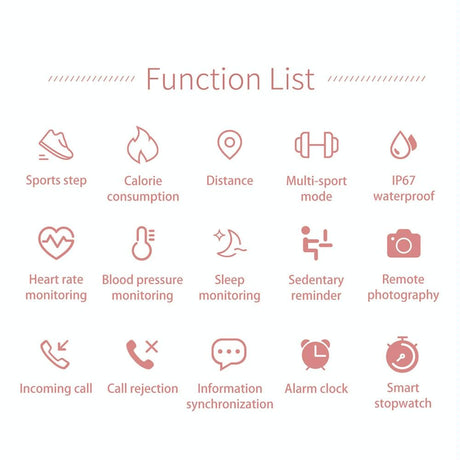 Waterproof Smart Bracelet With Lcd Screen And Heart Rate Monitor - Rose Gold