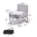 Vibe Geeks Foldable Camping and Dining Chair Outdoor Booster Seat for Toddlers - Khaki
