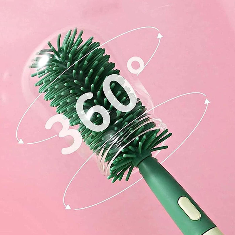 Silicone Bottle and Teat Cleaning Brush - Green